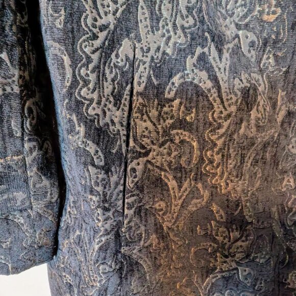 NWOT Linea Domani Black and Gold Jacquard Brocade Dress Coat Size 12 - Picture 6 of 9